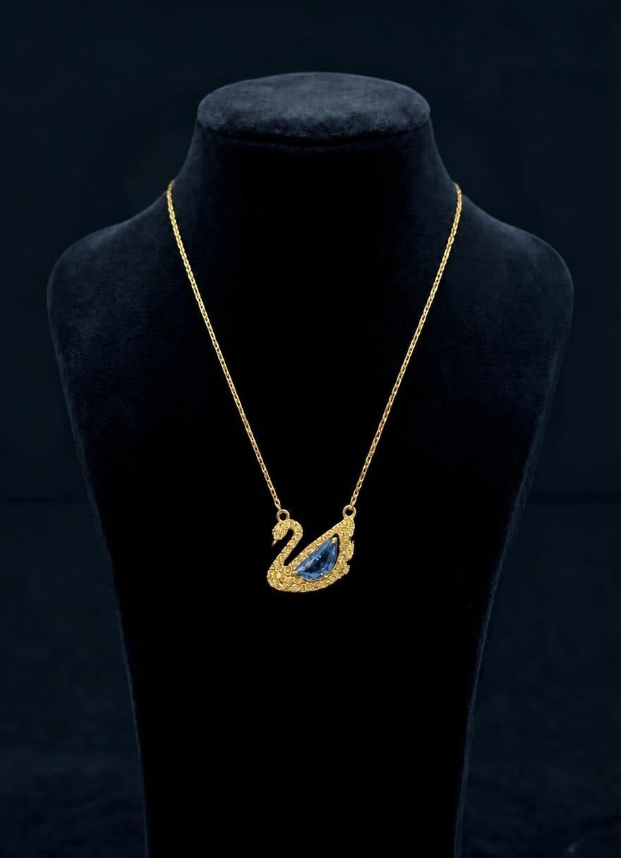 925 Ayar Kuğu Gold Kolye