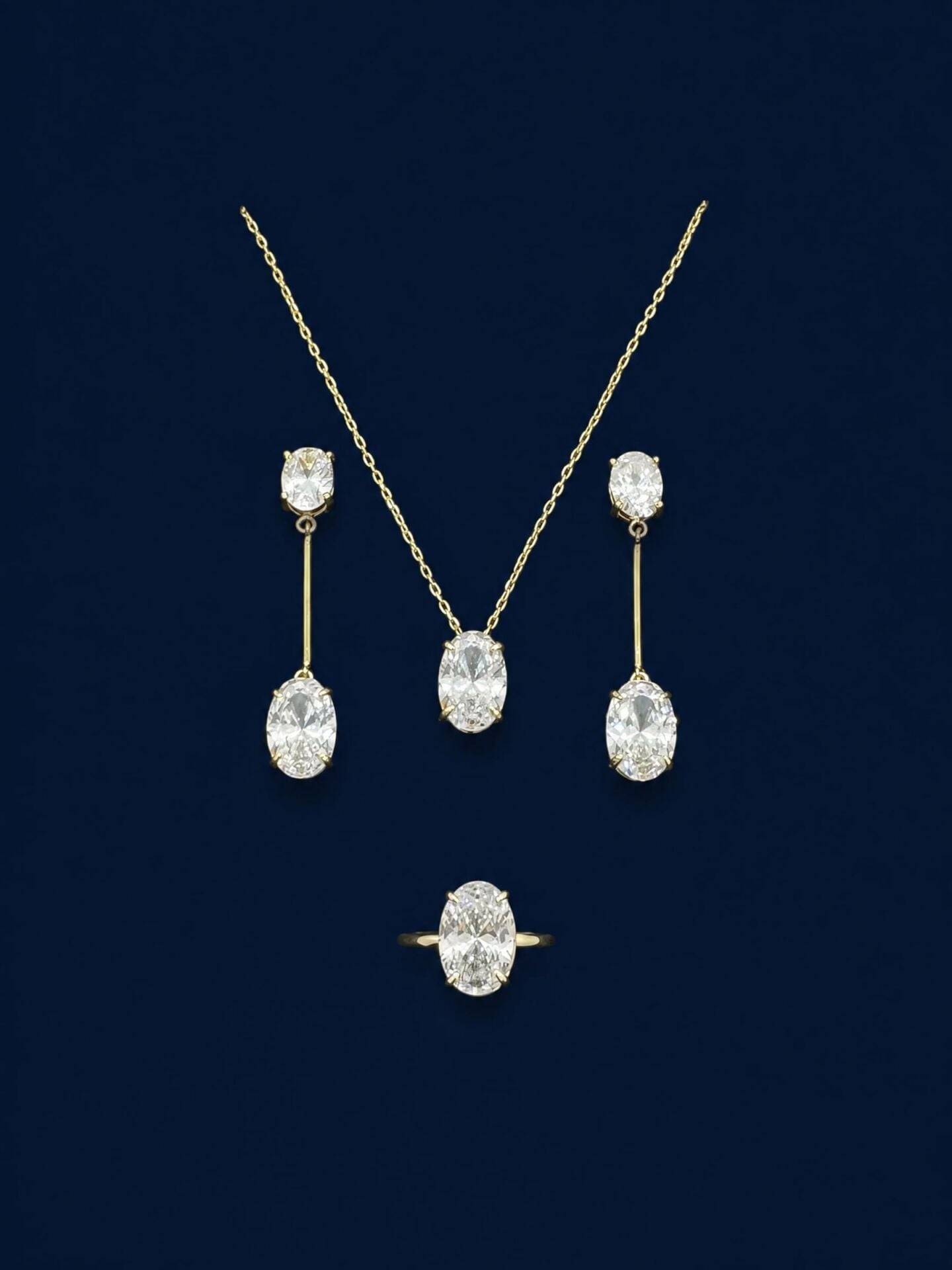 925 Ayar Hailey Oval Gold Set