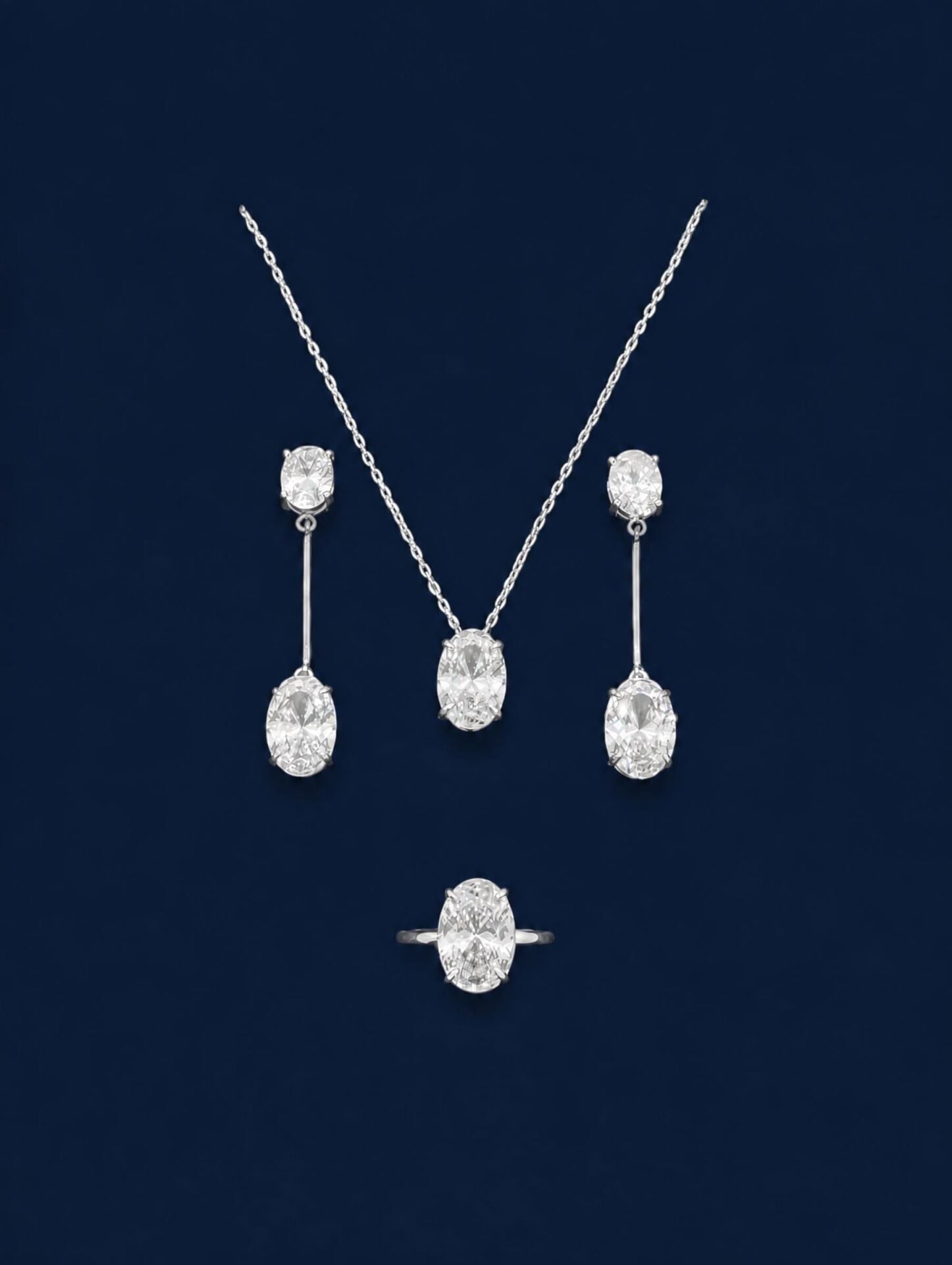 925 Ayar Hailey Oval Silver Set